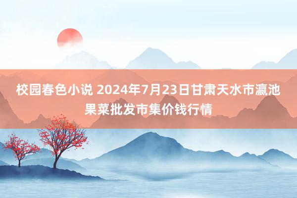 校园春色小说 2024年7月23日甘肃天水市瀛池果菜批发市集价钱行情