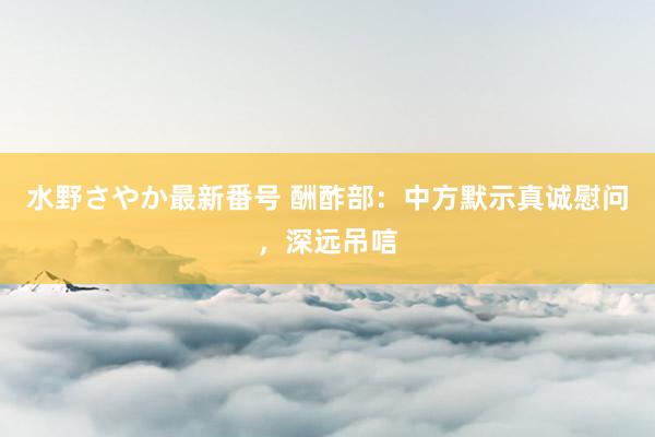 水野さやか最新番号 酬酢部：中方默示真诚慰问，深远吊唁