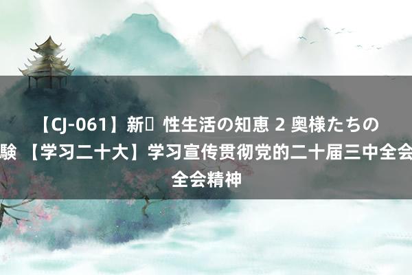 【CJ-061】新・性生活の知恵 2 奥様たちの性体験 【学习二十大】学习宣传贯彻党的二十届三中全会精神