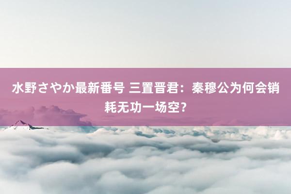 水野さやか最新番号 三置晋君：秦穆公为何会销耗无功一场空？