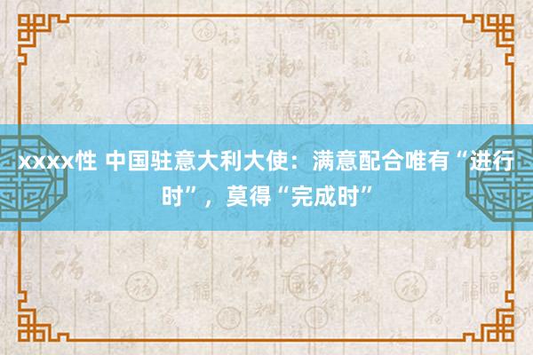 xxxx性 中国驻意大利大使：满意配合唯有“进行时”，莫得“完成时”