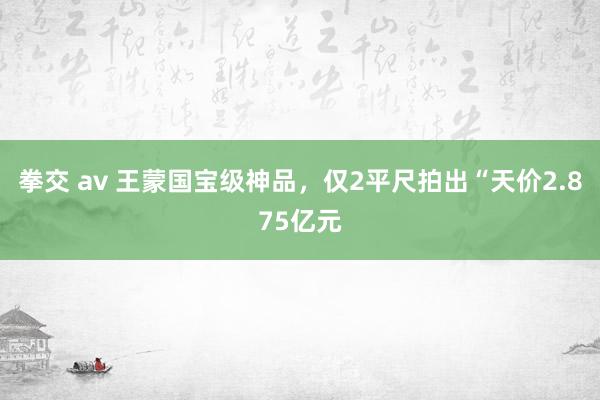 拳交 av 王蒙国宝级神品，仅2平尺拍出“天价2.875亿元